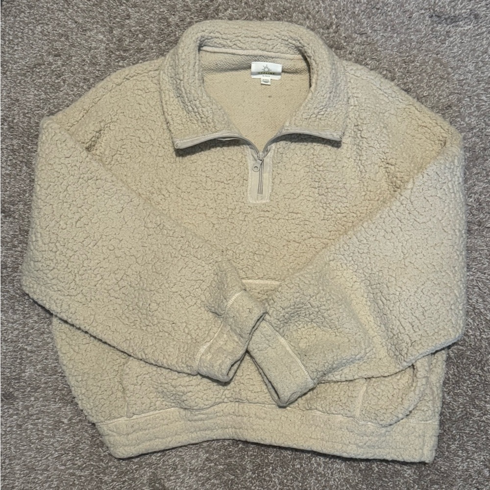 Aerie Offline Sherpa quarter zip sweatshirt
